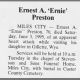 Obituary for Ernest A. Preston (Aged 70)